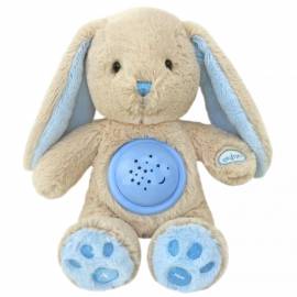 Plyšový zajačik s projektorom Baby Mix modrý