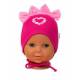 Bavlnená čiapočka na zaväzovanie Baby Nellys s mašličkami Tutu - tm. ružová, 44 - 48cm