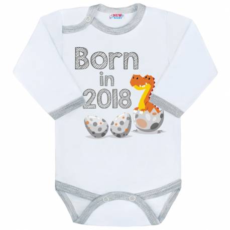 Body s potiskem New Baby Born in 2018 šedo-bílé
