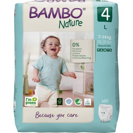 BAMBO Nature Pants Nohavičky plienkové jednorazové 4 L (7-14 kg) 20 ks