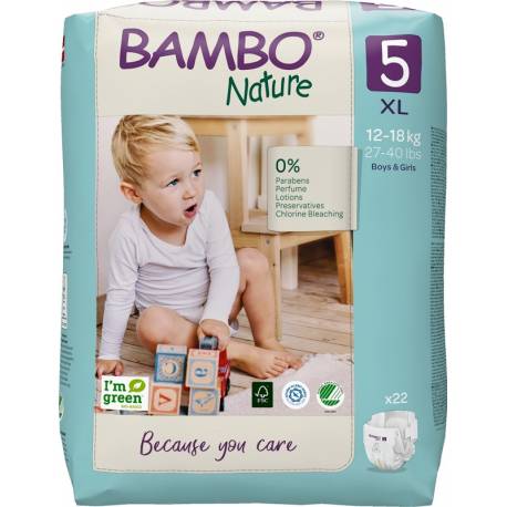 BAMBO Nature Plienky jednorazové 5 XL (12-18 kg) 22 ks