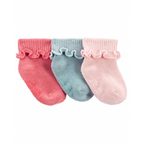 CARTER'S Ponožky Cuff Pink dievča LBB 3ks NB/ veľ. 56