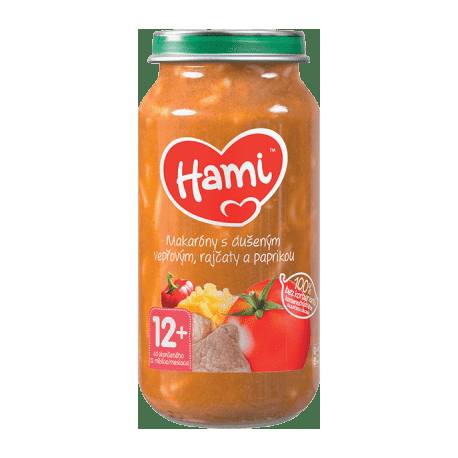 HAMI Príkrm mäsovo-zeleninový Makaróny s duseným bravčovým, paradajkami a paprikou 250g