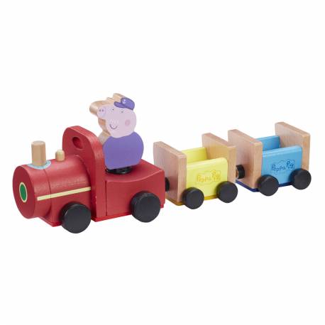 PEPPA PIG Vlak drevený + figurka Deduško